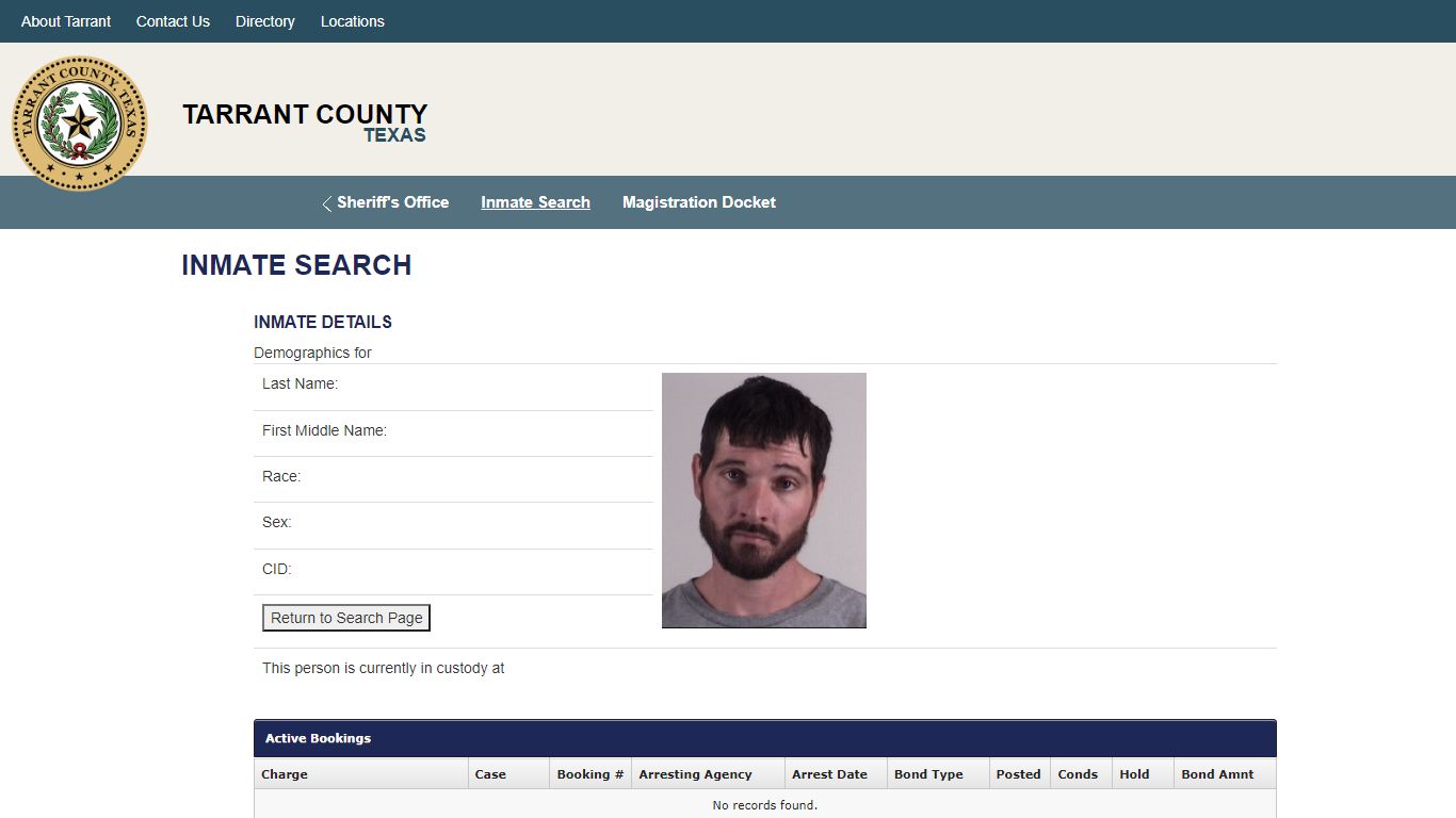 Inmate Search